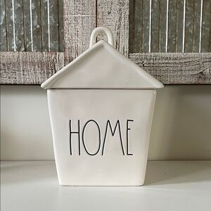 Rae Dunn White Ceramic HOME House 
 with Black Lettering